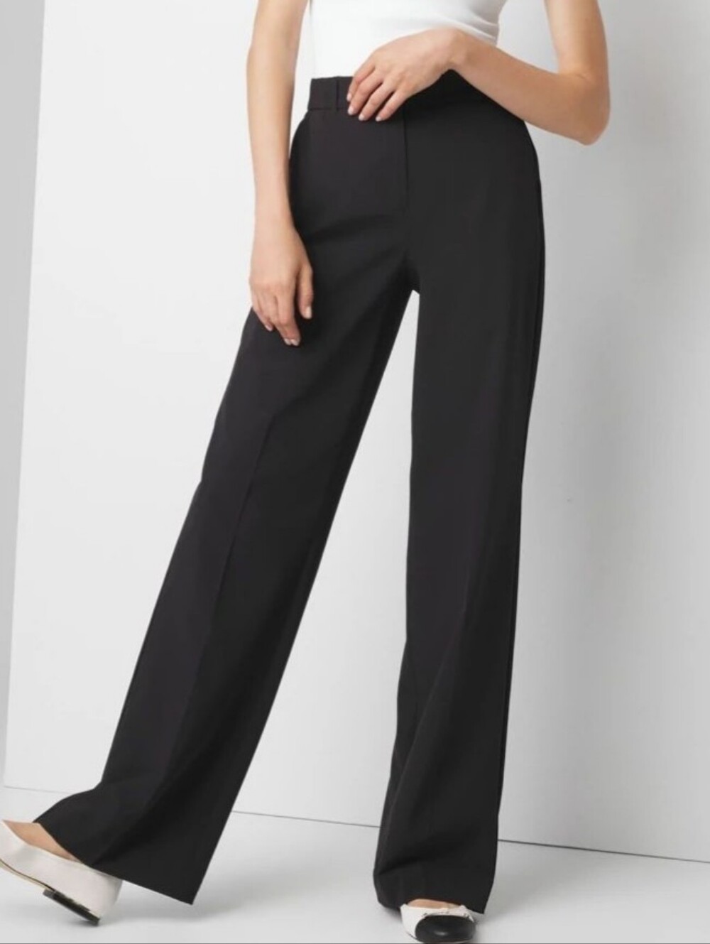 White House Black Market Luna Wide-Leg Trousers Dress Pants Size 8R Nwt.